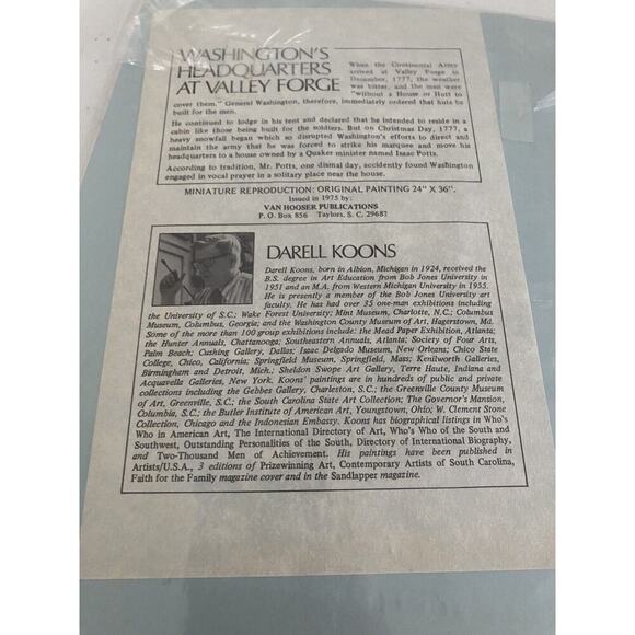 Darell Koons Art Print Washingtons Headquarters Valley Forge RARE Listed Artist - Picture 9 of 9